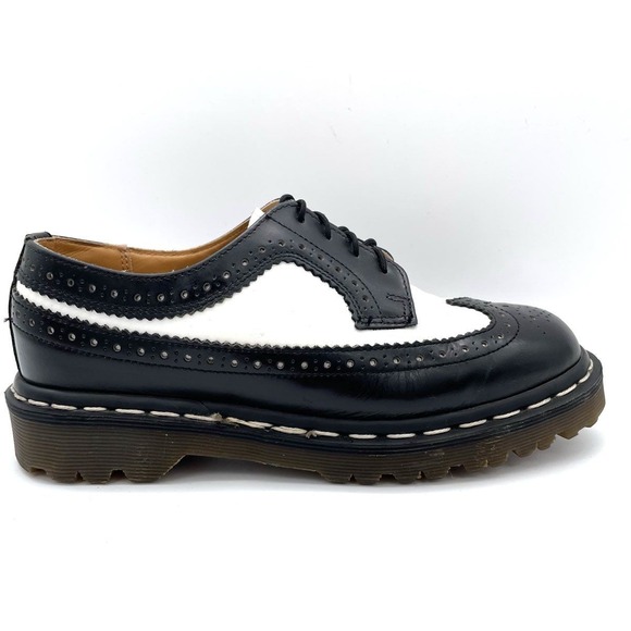Dr. Martens Shoes - Dr. Martens 3989 Made in England Black White Wingtip Brogue Shoes Women's Size 7